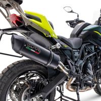 Pot echappement compatible avec Benelli Trk 702 2023-2024, Furore Evo4 Nero, Échappement légal, homologué,silencieux avec db killer amovible et tuyau de liaison spécifique 