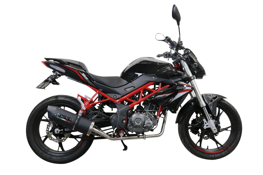 Pot echappement compatible avec Benelli Bn 125 2018-2020, Furore Evo4 Nero, Pot échappement complet, non légal pour les pays de l'UE, avec db killer amovible 