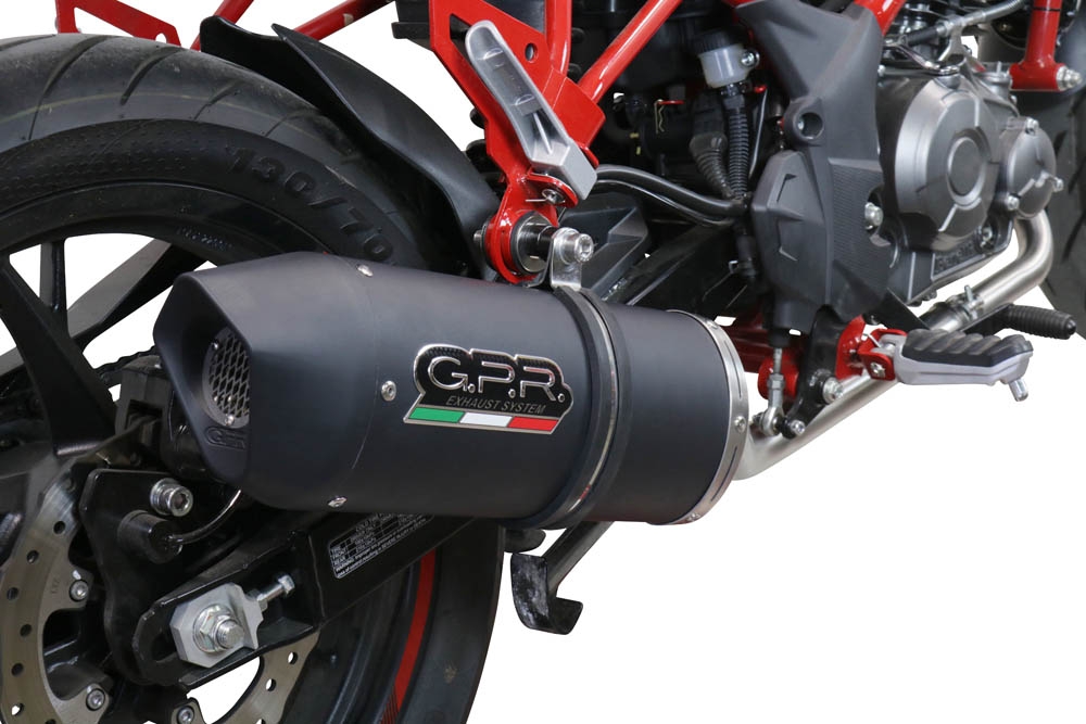 Pot echappement compatible avec Benelli Bn 125 2018-2020, Furore Evo4 Nero, Pot échappement complet, non légal pour les pays de l'UE, avec db killer amovible 