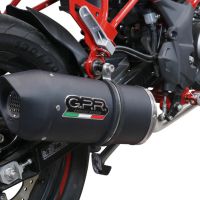 Pot echappement compatible avec Benelli Bn 125 2018-2020, Furore Evo4 Nero, Pot échappement complet, non légal pour les pays de l'UE, avec db killer amovible 
