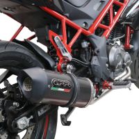 Pot echappement compatible avec Benelli Bn 125 2021-2024, Furore Evo4 Poppy, Pot échappement complet, non légal pour les pays de l'UE, avec db killer amovible 