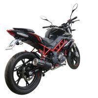 Pot echappement compatible avec Benelli Bn 125 2018-2020, M3 Black Titanium, Pot échappement complet, non légal pour les pays de l'UE, avec db killer amovible 