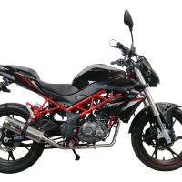 Pot echappement compatible avec Benelli Bn 125 2018-2020, M3 Inox , Pot échappement complet, non légal pour les pays de l'UE, avec db killer amovible 