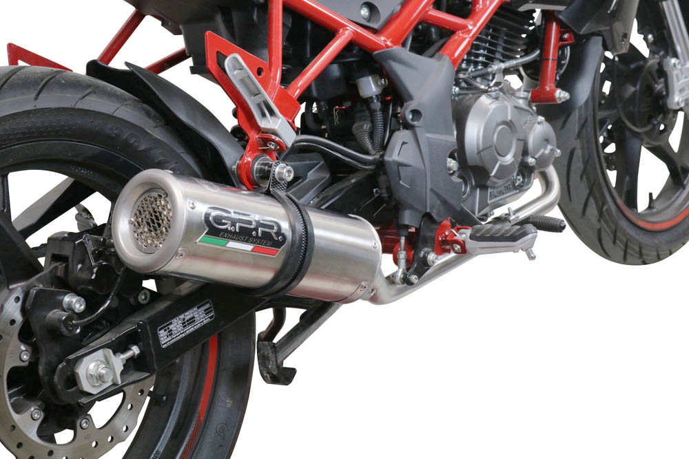 Pot echappement compatible avec Benelli Bn 125 2018-2020, M3 Inox , Pot échappement complet, non légal pour les pays de l'UE, avec db killer amovible 