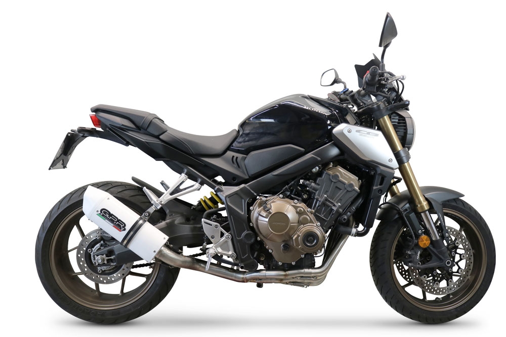 Pot echappement compatible avec Honda Cbr 650 F 2014-2016, Albus Ceramic, Homologué et légal, système d'échappement complet, avec db killer amovible 