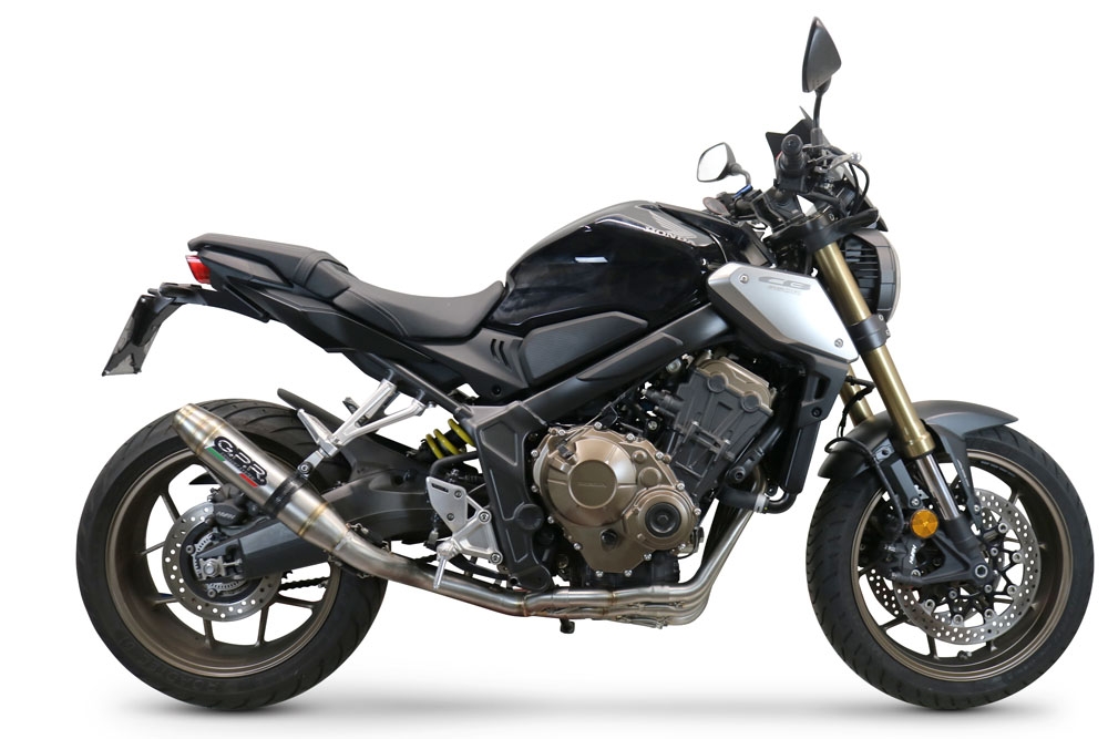 Pot echappement compatible avec Honda Cbr 650 F 2014-2016, Deeptone Inox, Homologué et légal, système d'échappement complet, avec db killer amovible 