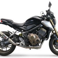 Pot echappement compatible avec Honda Cbr 650 F 2014-2016, Deeptone Inox, Homologué et légal, système d'échappement complet, avec db killer amovible 