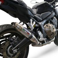 Pot echappement compatible avec Honda Cbr 650 F 2014-2016, Deeptone Inox, Homologué et légal, système d'échappement complet, avec db killer amovible 
