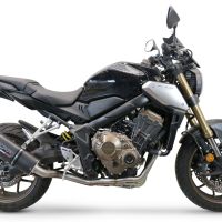 Pot echappement compatible avec Honda Cb 650 R 2021-2023, Furore Evo4 Nero, Pot échappement complet, non légal pour les pays de l'UE, avec db killer amovible 