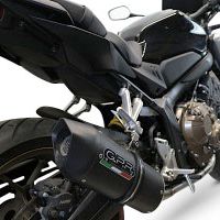 Pot echappement compatible avec Honda Cb 650 R 2021-2023, Furore Evo4 Nero, Pot échappement complet, non légal pour les pays de l'UE, avec db killer amovible 