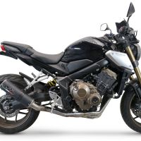 Pot echappement compatible avec Honda Cbr 650 R 2021-2023, M3 Black Titanium, Pot échappement complet, non légal pour les pays de l'UE, avec db killer amovible 
