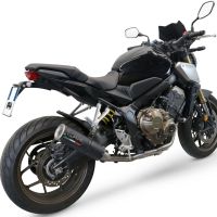 Pot echappement compatible avec Honda Cbr 650 R 2021-2023, M3 Black Titanium, Pot échappement complet, non légal pour les pays de l'UE, avec db killer amovible 