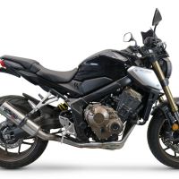 Pot echappement compatible avec Honda Cb 650 R 2019-2020, M3 Inox , Pot échappement complet, non légal pour les pays de l'UE, avec db killer amovible 