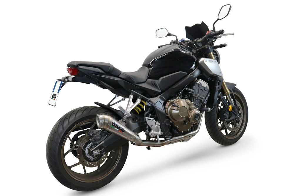 Pot echappement compatible avec Honda Cbr 650 R 2021-2023, Powercone Evo, Pot échappement complet, non légal pour les pays de l'UE, avec db killer amovible 