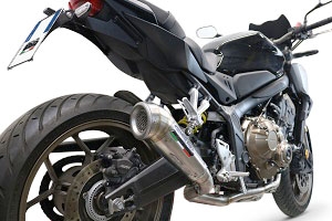 Pot echappement compatible avec Honda Cbr 650 R 2021-2023, Powercone Evo, Pot échappement complet, non légal pour les pays de l'UE, avec db killer amovible 