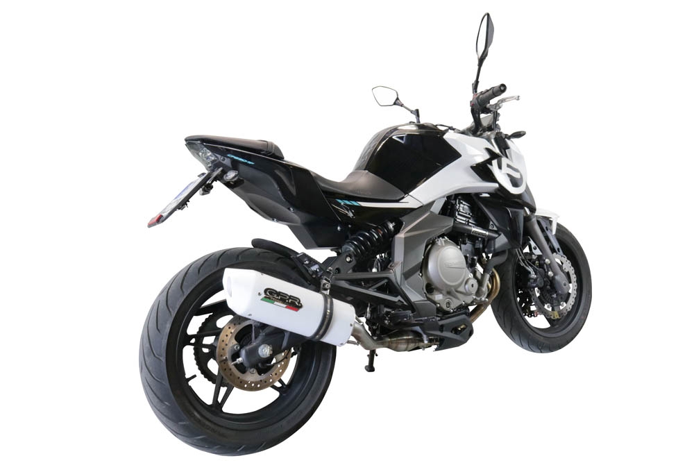 GPR exhaust compatible with  Cf Moto 650 Nk 2021-2024, Albus Evo4, Slip-on exhaust including removable db killer, link pipe and catalyst,  EPA-compliant 