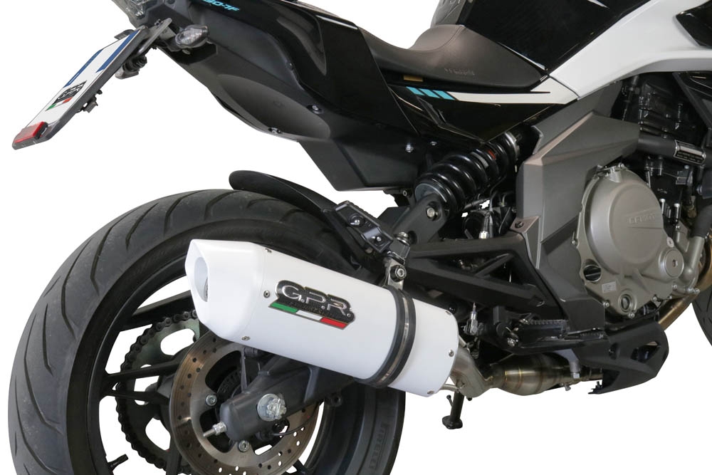 GPR exhaust compatible with  Cf Moto 650 Nk 2021-2024, Albus Evo4, Slip-on exhaust including removable db killer, link pipe and catalyst,  EPA-compliant 