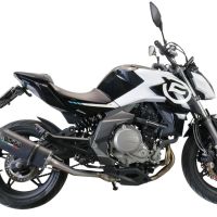 GPR exhaust compatible with  Cf Moto 400 NK 2019-2020, Furore Evo4 Nero, Slip-on exhaust including removable db killer, link pipe and catalyst,  EPA-compliant 