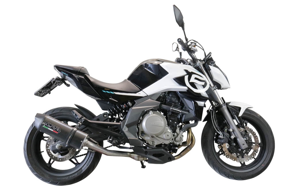 GPR exhaust compatible with  Cf Moto 400 NK 2019-2020, Furore Evo4 Poppy, Slip-on exhaust including removable db killer, link pipe and catalyst,  EPA-compliant 