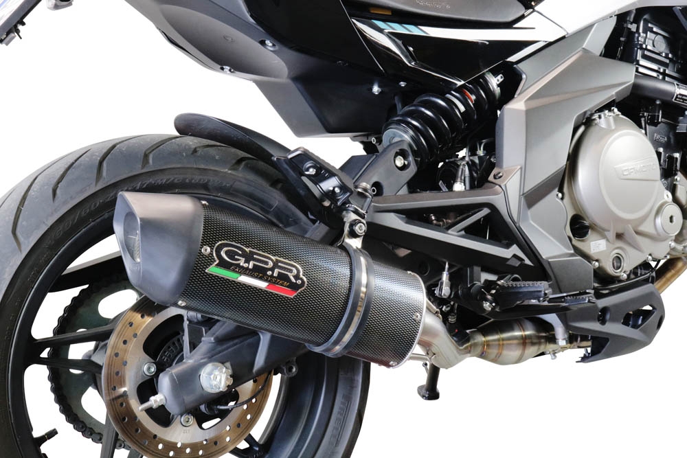 GPR exhaust compatible with  Cf Moto 400 NK 2019-2020, Furore Evo4 Poppy, Slip-on exhaust including removable db killer, link pipe and catalyst,  EPA-compliant 