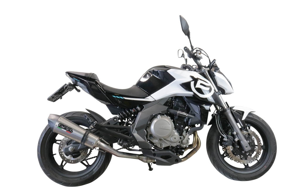 GPR exhaust compatible with  Cf Moto 400 NK 2019-2020, New Grand Prix Evo Titanium, Slip-on exhaust including removable db killer, link pipe and catalyst,  EPA-compliant 