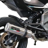 GPR exhaust compatible with  Cf Moto 650 Mt 2021-2024, M3 Inox , Slip-on exhaust including removable db killer, link pipe and catalyst,  EPA-compliant 