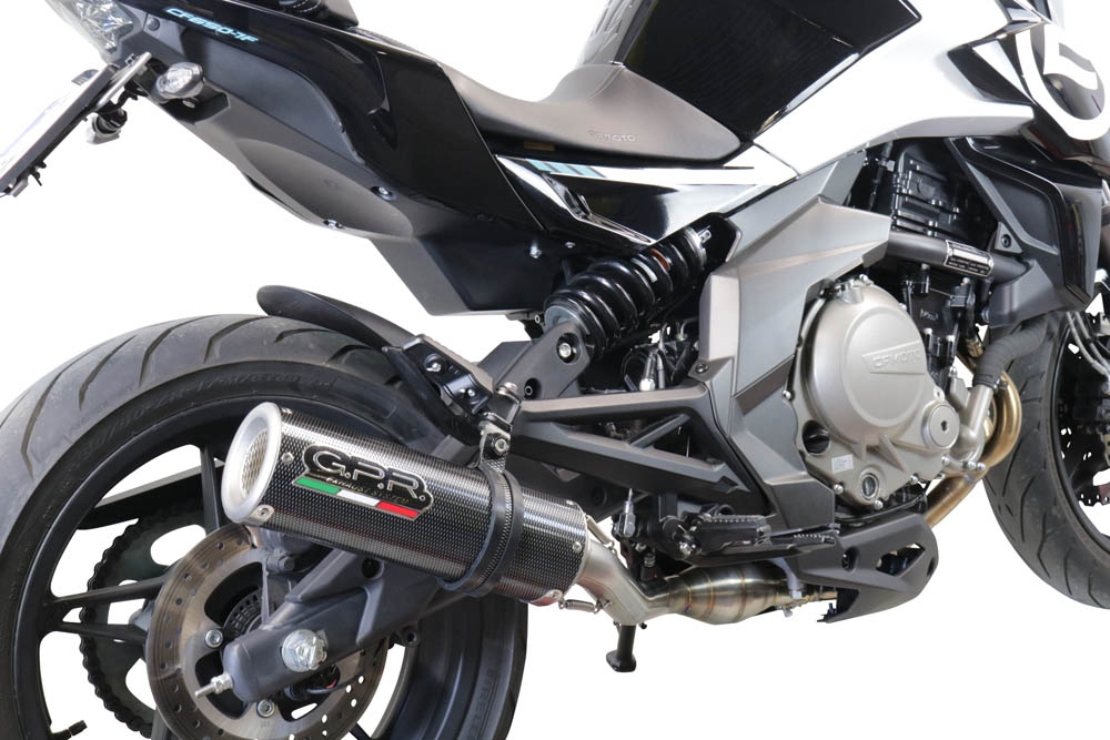 GPR exhaust compatible with  Cf Moto 400 NK 2021-2023, M3 Poppy , Slip-on exhaust including removable db killer, link pipe and catalyst,  EPA-compliant 