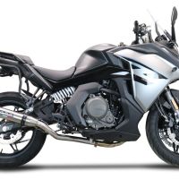 Pot echappement compatible avec Cf Moto 650 Gt 2022-2024, Deeptone Inox, Système demi complet homologué,pas légal pour les marchés européens, y compris db killer amovible 