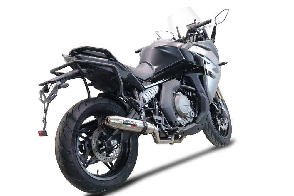 Pot echappement compatible avec Cf Moto 650 Gt 2022-2024, Deeptone Inox, Système demi complet homologué,pas légal pour les marchés européens, y compris db killer amovible 