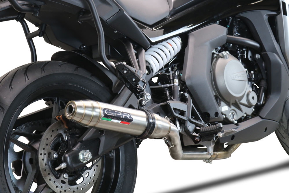 Pot echappement compatible avec Cf Moto 650 Gt 2022-2024, Deeptone Inox, Système demi complet homologué,pas légal pour les marchés européens, y compris db killer amovible 