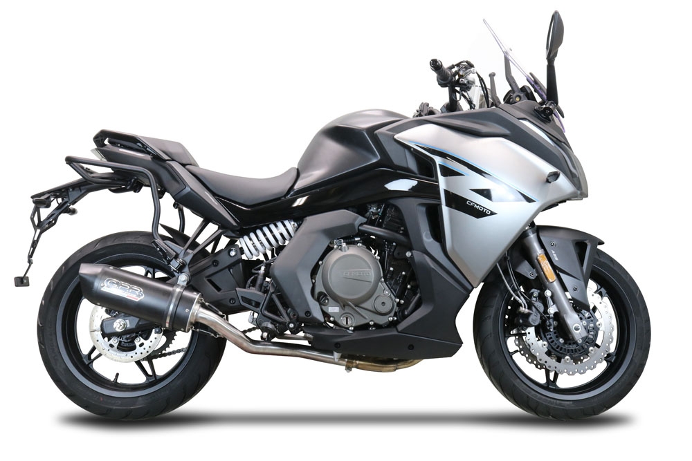 Pot echappement compatible avec Cf Moto 650 Gt 2022-2024, Furore Nero, Système demi complet homologué,pas légal pour les marchés européens, y compris db killer amovible 
