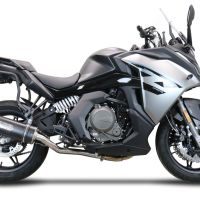 Pot echappement compatible avec Cf Moto 650 Gt 2022-2024, Furore Nero, Système demi complet homologué,pas légal pour les marchés européens, y compris db killer amovible 