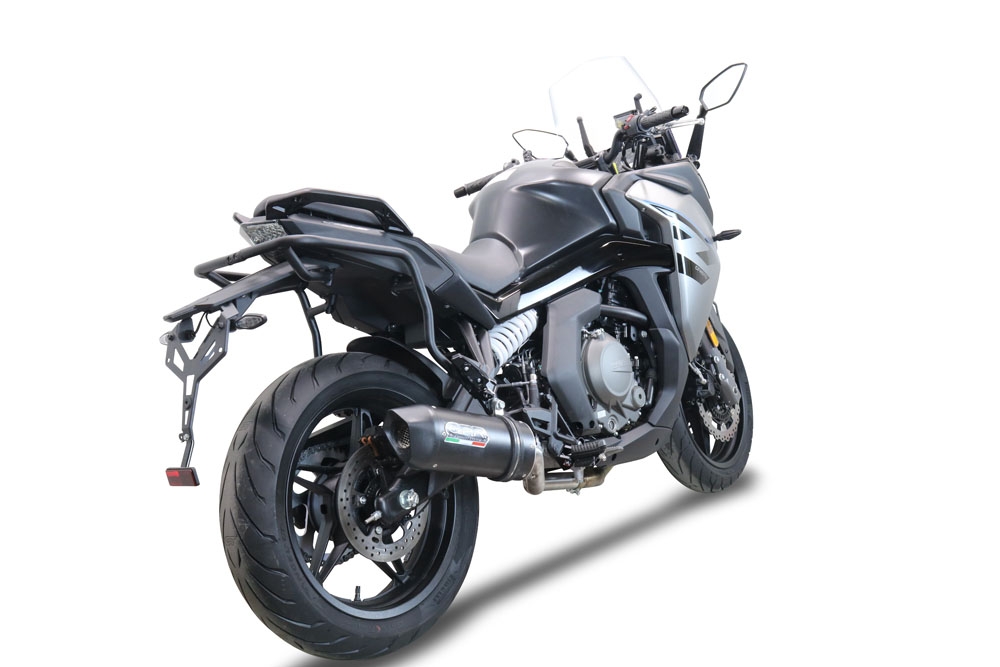 Pot echappement compatible avec Cf Moto 650 Gt 2022-2024, Furore Nero, Système demi complet homologué,pas légal pour les marchés européens, y compris db killer amovible 