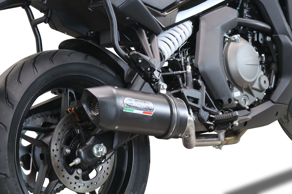 Pot echappement compatible avec Cf Moto 650 Gt 2022-2024, Furore Nero, Système demi complet homologué,pas légal pour les marchés européens, y compris db killer amovible 