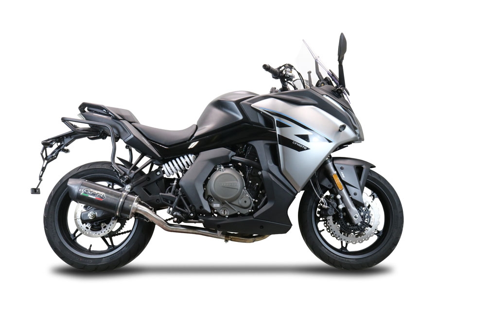 Pot echappement compatible avec Cf Moto 650 Gt 2022-2024, Furore Poppy, Système demi complet homologué,pas légal pour les marchés européens, y compris db killer amovible 