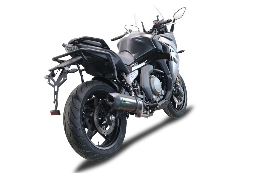 Pot echappement compatible avec Cf Moto 650 Gt 2022-2024, Furore Poppy, Système demi complet homologué,pas légal pour les marchés européens, y compris db killer amovible 