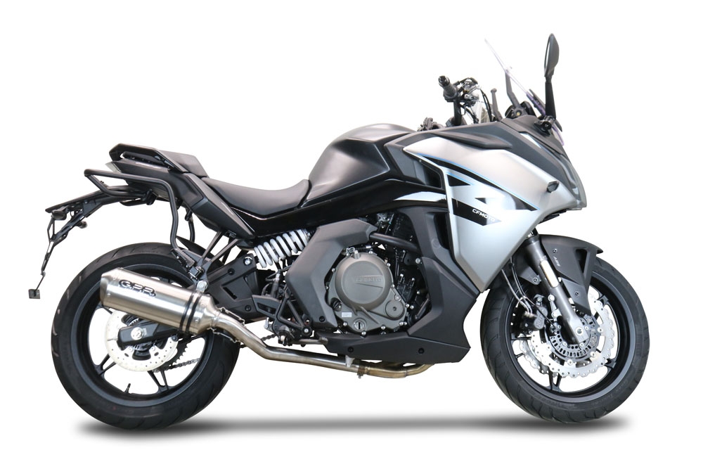 Pot echappement compatible avec Cf Moto 650 Gt 2022-2024, Satinox , Système demi complet homologué,pas légal pour les marchés européens, y compris db killer amovible 