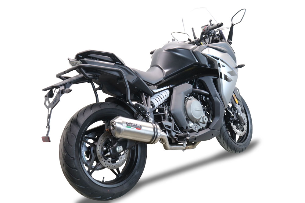 Pot echappement compatible avec Cf Moto 650 Gt 2022-2024, Satinox , Système demi complet homologué,pas légal pour les marchés européens, y compris db killer amovible 