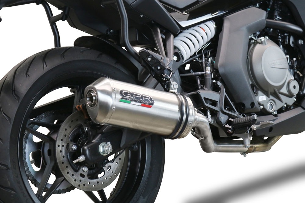 Pot echappement compatible avec Cf Moto 650 Gt 2022-2024, Satinox , Système demi complet homologué,pas légal pour les marchés européens, y compris db killer amovible 
