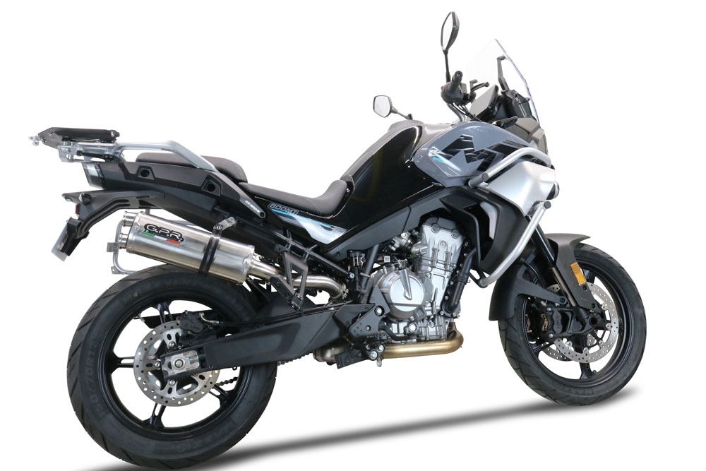 Pot echappement compatible avec Cf Moto 800 Mt Sport 2022-2024, Dual Inox, Échappement légal, homologué,silencieux avec db killer amovible et tuyau de liaison spécifique 