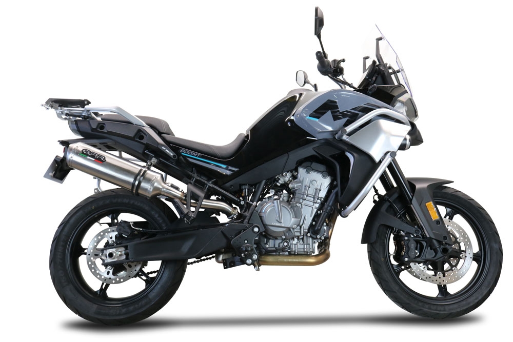 Pot echappement compatible avec Cf Moto 800 Mt Sport 2022-2024, Satinox , Échappement légal, homologué,silencieux avec db killer amovible et tuyau de liaison spécifique 