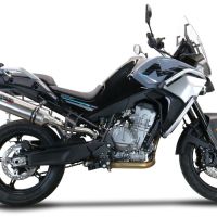 Pot echappement compatible avec Cf Moto 800 Mt Sport 2022-2024, Satinox , Échappement légal, homologué,silencieux avec db killer amovible et tuyau de liaison spécifique 