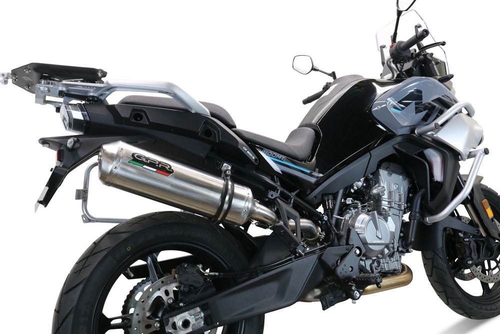 Pot echappement compatible avec Cf Moto 800 Mt Sport 2022-2024, Satinox , Échappement légal, homologué,silencieux avec db killer amovible et tuyau de liaison spécifique 