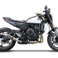 GPR exhaust compatible with  Cf Moto 700 CL-X Adv 2022-2024, Deeptone Inox, Slip-on exhaust including removable db killer and link pipe, EPA-compliant 