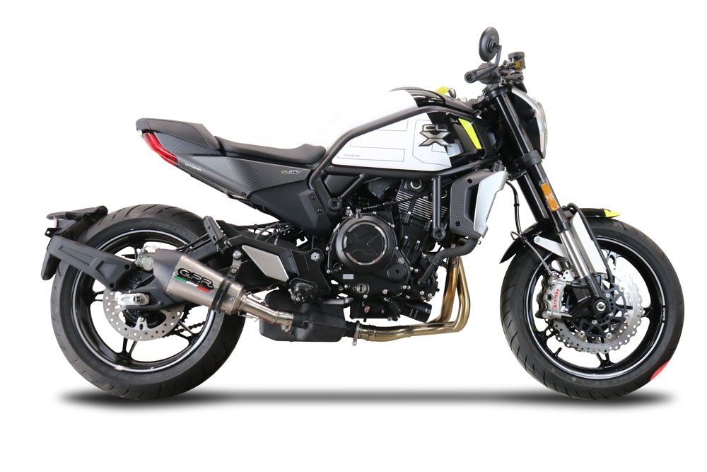 GPR pot echappement compatible avec  Cf Moto 700 CL-X Adv 2022-2024, New Grand Prix Evo Titanium, Échappement légal, homologué,silencieux avec db killer amovible et tuyau de liaison spécifique 