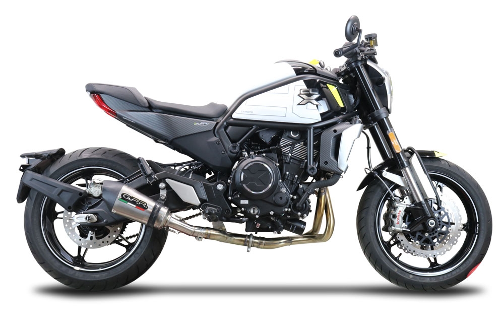 GPR exhaust compatible with  Cf Moto 700 CL-X Heritage  2022-2024, New Grand Prix Evo Titanium, Mid-Full system exhaust including removable db killer 