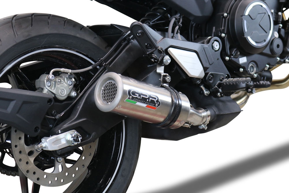 GPR exhaust compatible with  Cf Moto 700 CL-X Adv 2022-2024, M3 Inox , Slip-on exhaust including removable db killer and link pipe, EPA-compliant 