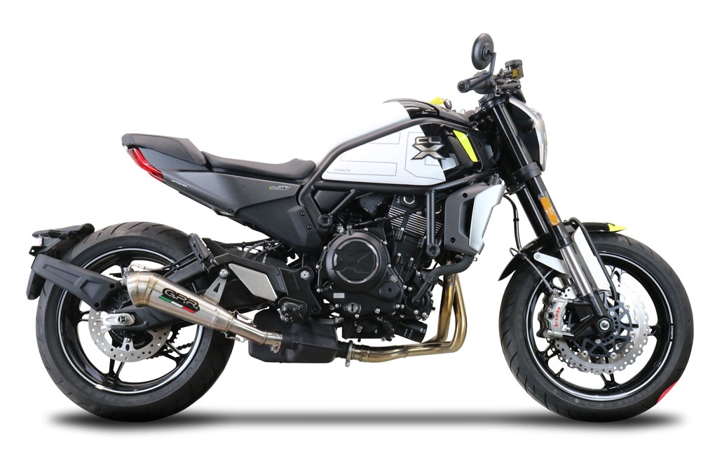 GPR exhaust compatible with  Cf Moto 700 CL-X Adv 2025-2026, Powercone Evo, Slip-on exhaust including removable db killer and link pipe, EPA-compliant 