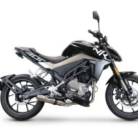 Pot echappement compatible avec Cf Moto 300 NK 2022-2024, Deeptone Inox, Pot échappement complet, non légal pour les pays de l'UE, avec db killer amovible 