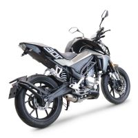 Pot echappement compatible avec Cf Moto 300 NK 2022-2024, Deeptone Inox, Pot échappement complet, non légal pour les pays de l'UE, avec db killer amovible 